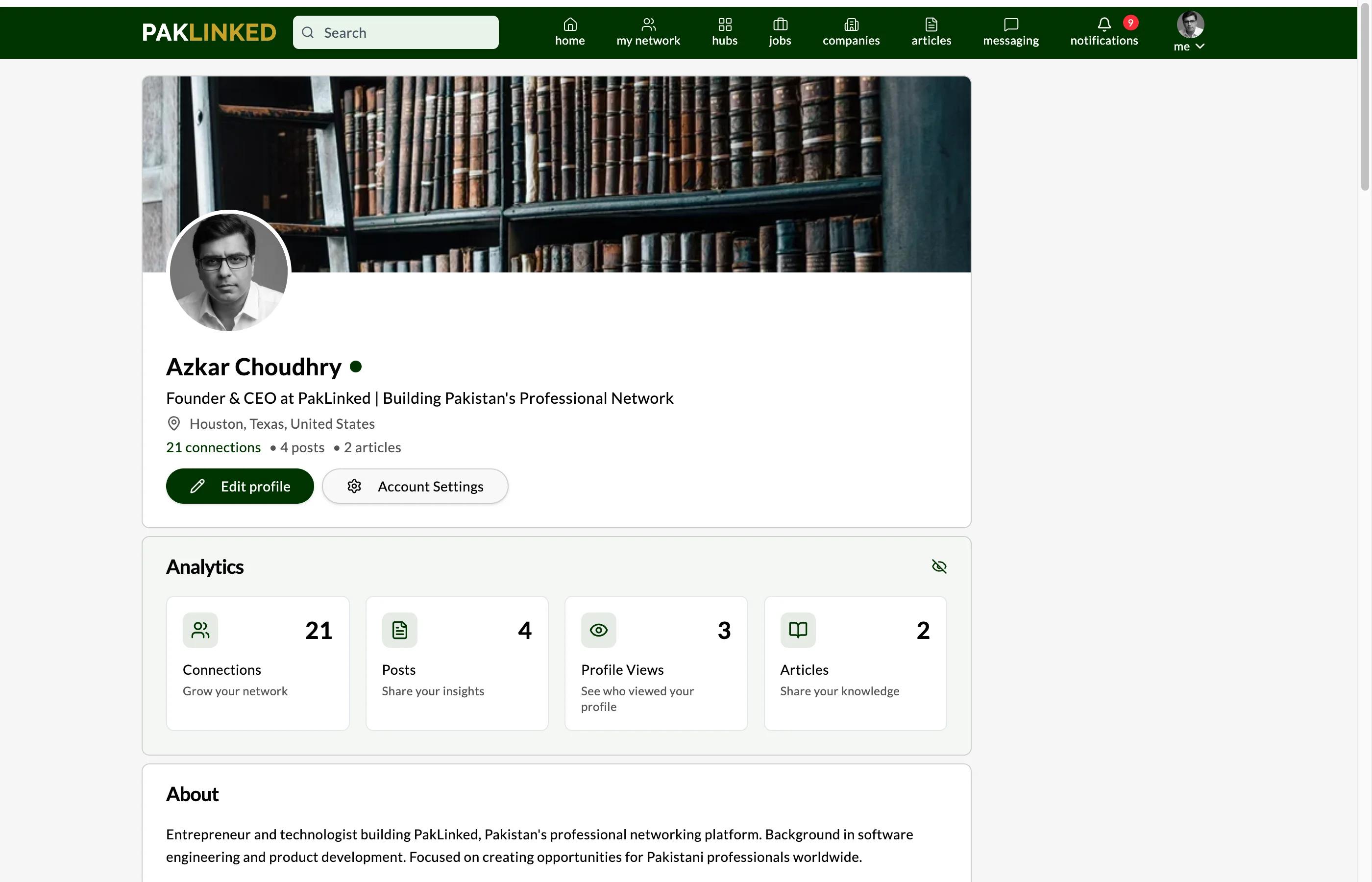 Complete profile view